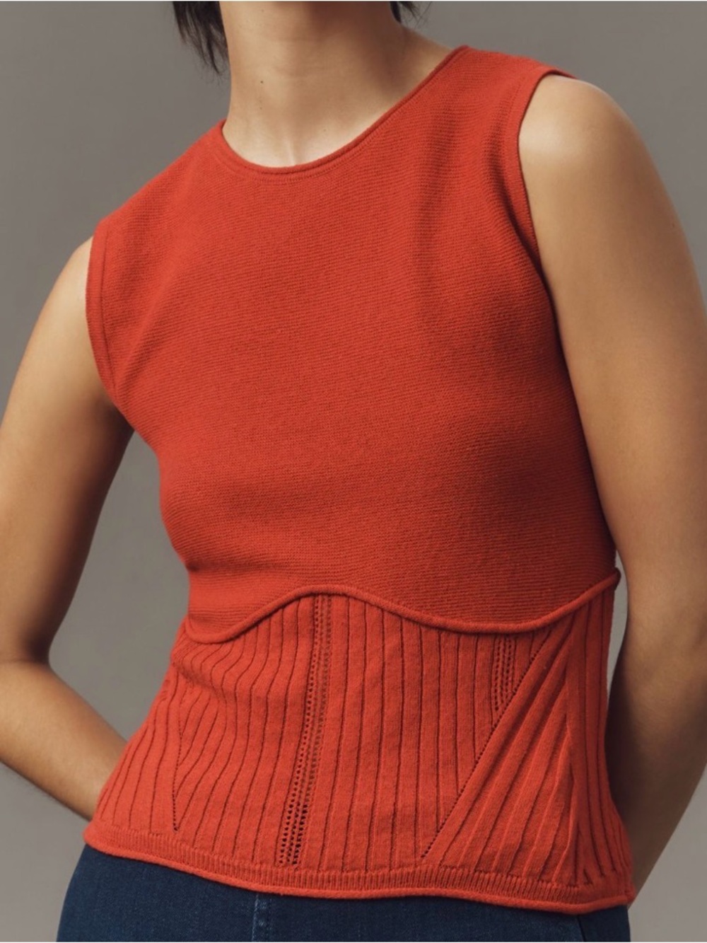 Anthropologie like new Maeve Ribbed Sleeveless Sweater